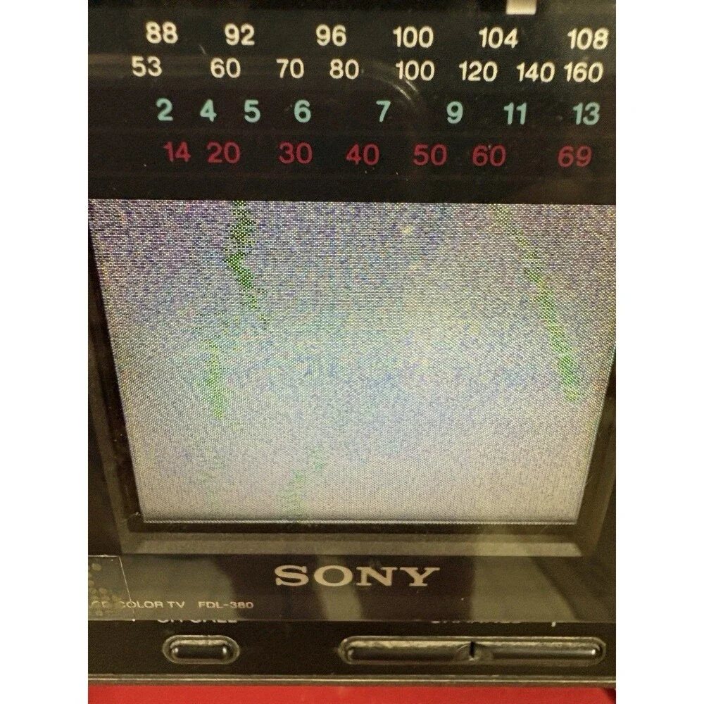 Sony FDL-380 Color Watchman TV AM/FM Portable Retro Japan Tested & Working